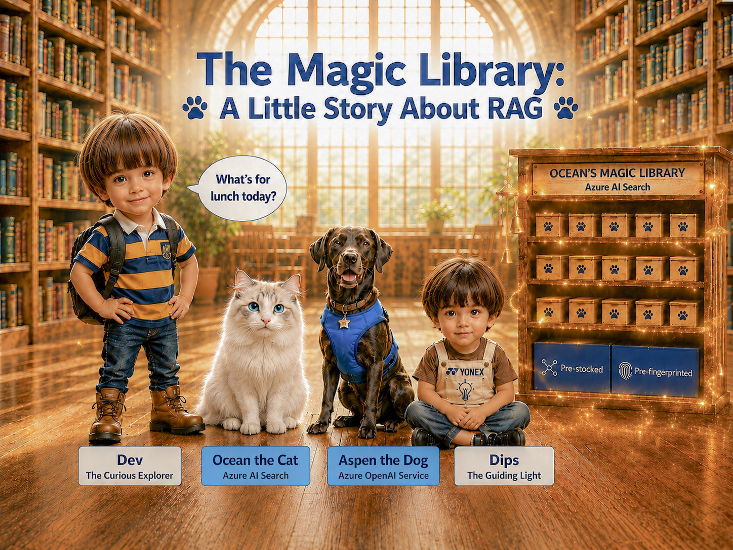 The Magic Library, a story explaining RAG architecture